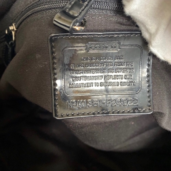 COACH Chic Black and Cream Zebra Print Women's Bag Red Logo Tag - Picture 10 of 10